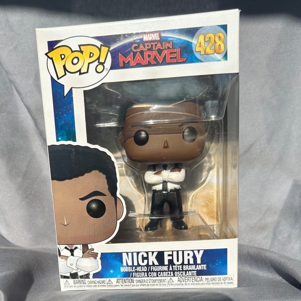 Funko Pop Marvel Captain Marvel Nick Fury 428 Vinyl Figure Bobble-Head